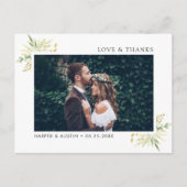 Botanisches Hochzeitsszenario in Green Foliage Fot Postkarte (Vorderseite)