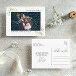 Botanisches Hochzeitsszenario in Green Foliage Fot Postkarte<br><div class="desc">Diese Hochzeit danke Ihnen Postcard mit bemalten Aquarellfarben-Blätter in verschiedenen Grüntönen. Für eine weiter gehende Anpassung dieses Designs klicken Sie bitte auf den Button "Anpassen". Matching-Elemente sind ebenfalls verfügbar.</div>