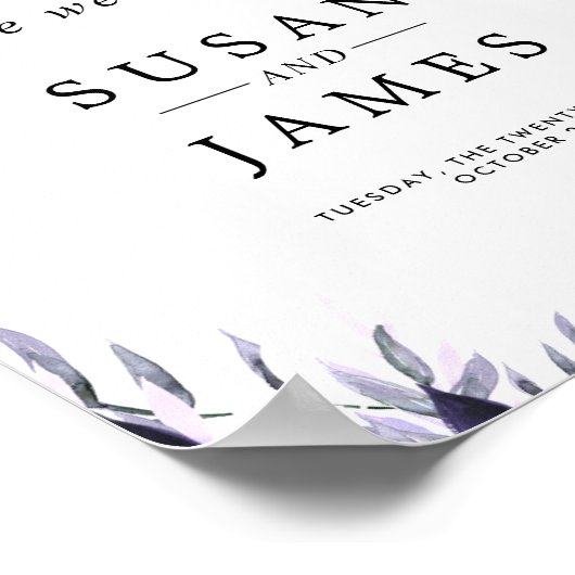 Botanisches Hochzeitszeichen Poster (Ecke)