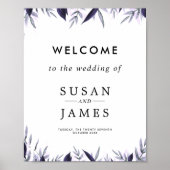 Botanisches Hochzeitszeichen Poster (Vorne)