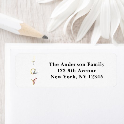 Botanisches Holiday Joy Rustic Gold Minimales Part (Insitu)