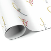 Botanisches Holiday Joy Rustic Gold Minimales Part Geschenkpapier (Rolleneckpunkt)