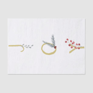 Botanisches Holiday Joy Rustic Gold Minimales Part Seidenpapier