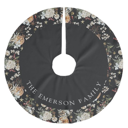 Botanisches Holiday Tree Skirt Polyester Weihnachtsbaumdecke (Vorderseite)