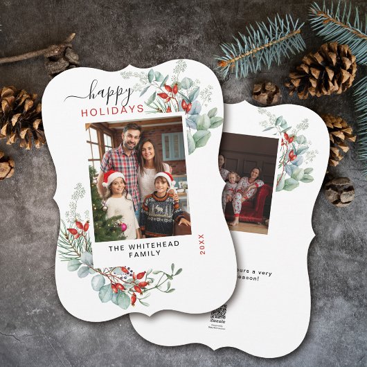 Botanisches Holly-Foto Feiertagskarte