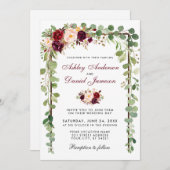 Botanisches Holz Burgund Blumenzwiebeln B Einladung (Vorne/Hinten)