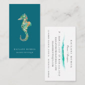 Botanisches Insel-Seepferd-Blau Visitenkarte (Vorne/Hinten)