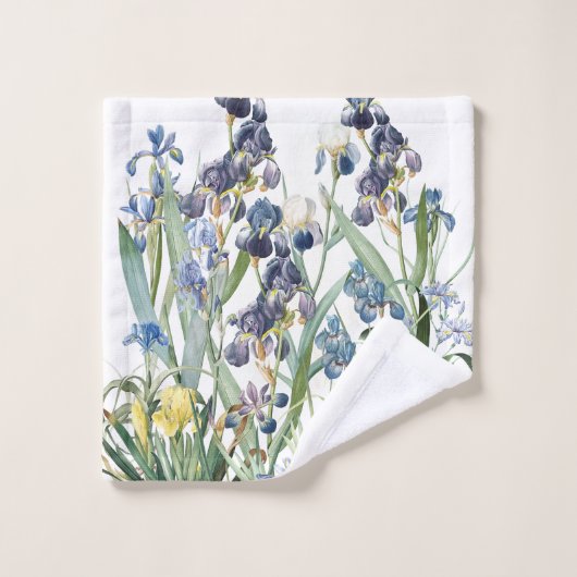 Botanisches Iris-Blumen Redoute Bad-Tuch-Set Badhandtuch Set (Waschlappen)