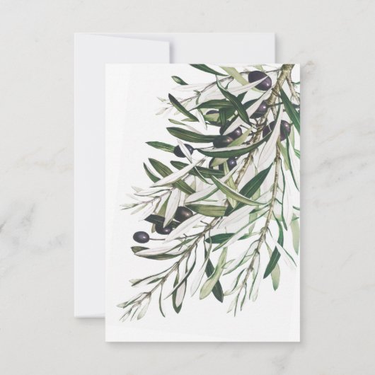 Botanisches italienisches Hochzeitessen Probe Einladung (Rückseite)