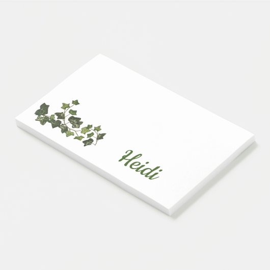 Botanisches Ivy Vine Monogramm Post-it Klebezettel (angewinkelt)
