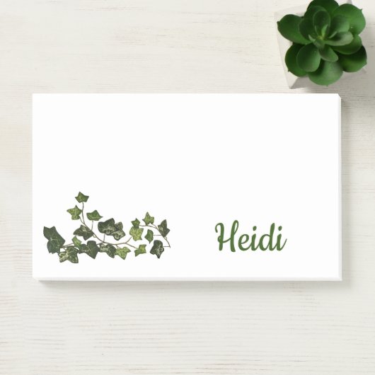 Botanisches Ivy Vine Monogramm Post-it Klebezettel (Büro)