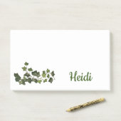 Botanisches Ivy Vine Monogramm Post-it Klebezettel (Auf Schreibtisch)