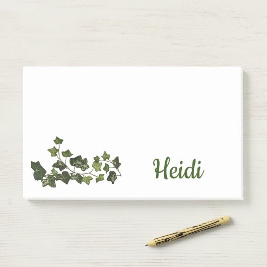 Botanisches Ivy Vine Monogramm Post-it Klebezettel (Auf Schreibtisch)