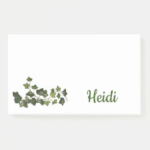 Botanisches Ivy Vine Monogramm Post-it Klebezettel