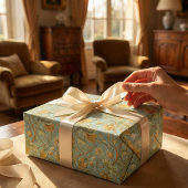 Botanisches Jugendstil-Tapete - Minzgrün Geschenkpapier Set