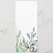 Botanisches kalligrafisches Hochzeitmenü Menükarte (Rückseite)