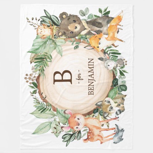 Botanisches Kinderzimmer für Landtiere Fleecedecke (Vorderseite)