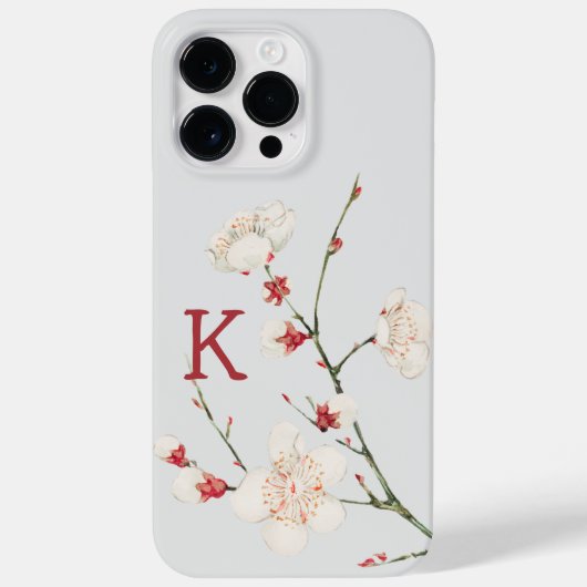 Botanisches Kirschblossom florales Monogramm Case-Mate iPhone Hülle (Rückseite)