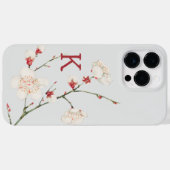 Botanisches Kirschblossom florales Monogramm Case-Mate iPhone Hülle (Rückseite (Horizontal))