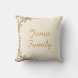Botanisches Kissen mit individuellem Familiennamen