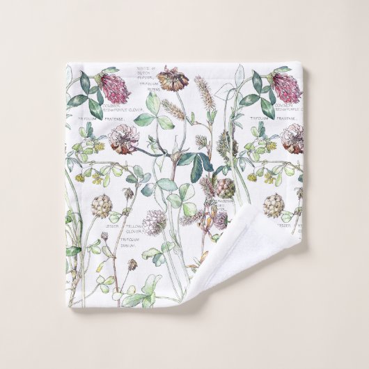 Botanisches Klee-Familien-Blumen-Bad-Tuch-Set Badhandtuch Set (Waschlappen)