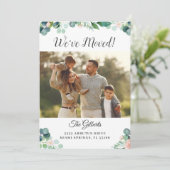 Botanisches Korallenflora Party Foto Einladung (Stehend Vorderseite)