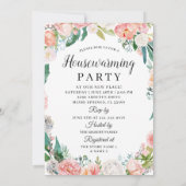 Botanisches Korallenflora Party Foto Einladung (Rückseite)