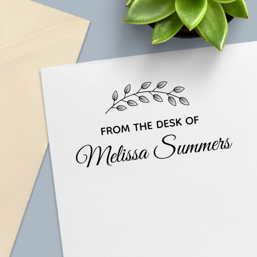 Botanisches Kranz-Blätter vom Schreibtisch Permastempel