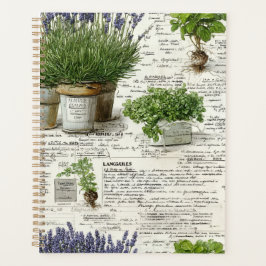 botanisches Kraut, vintage Apotheke und Lavendel Planer
