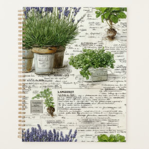 botanisches Kraut, vintage Apotheke und Lavendel Planer