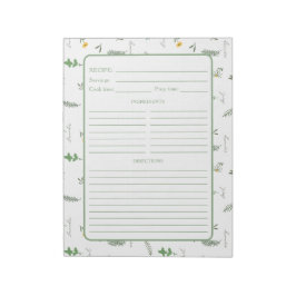 Botanisches Kräuterrezept Notizblock