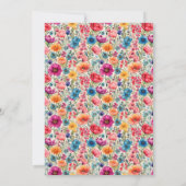 Botanisches kühnes Blut Elegante Wildblume Hochzei Einladung (Rückseite)