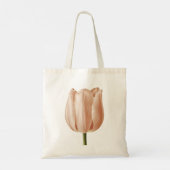 Botanisches Kunstdesign mit weichem Pfirsich Tragetasche (Rückseite)
