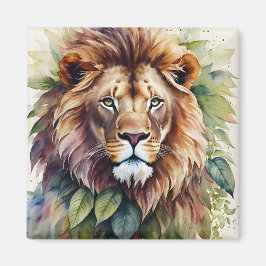 Botanisches Kunstwerk Lion Watercolor Magnet