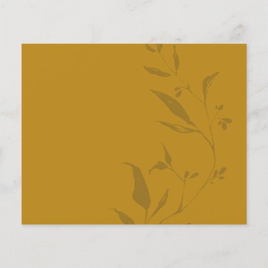 Botanisches Kunstwerk Yellow Boho Save the Date (Rückseite)