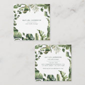 Botanisches Laub des Aquarells Quadratische Visitenkarte (Vorne/Hinten)