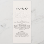 Botanisches Laubhaus elegantes rustikales Menü Menükarte (Rückseite)