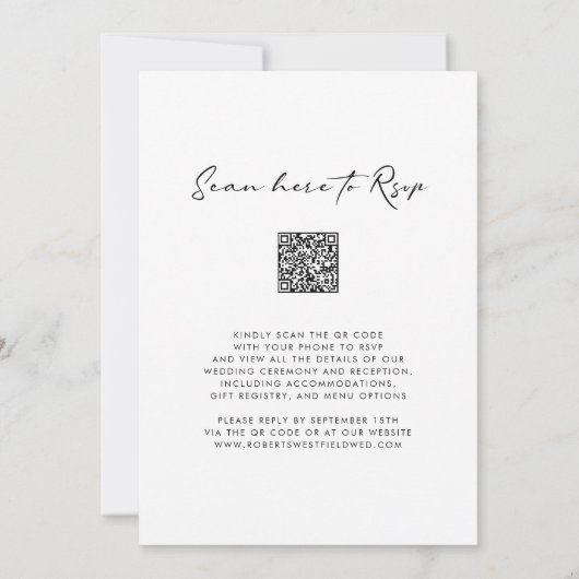 Botanisches Laurel Wreath QR Code Monogram Wedding Einladung (Rückseite)