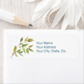 Botanisches Leaf Art on White Return Address Label (Insitu)