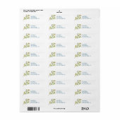 Botanisches Leaf Art on White Return Address Label (Vorne)