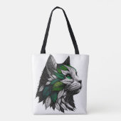 Botanisches Leaf Cat Illustration Artwork Tasche (Rückseite)