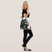 Botanisches Leaf Cat Illustration Artwork Tasche (Am Model)