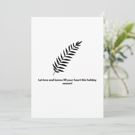 Botanisches Leaf Design Happy Holiday Card (Stehend Vorderseite)