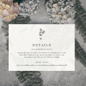Botanisches Leaf Gray Wedding Begleitkarte