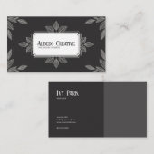 Botanisches Leaf-Line Elegantes Ambiente Visitenkarte (Vorne/Hinten)