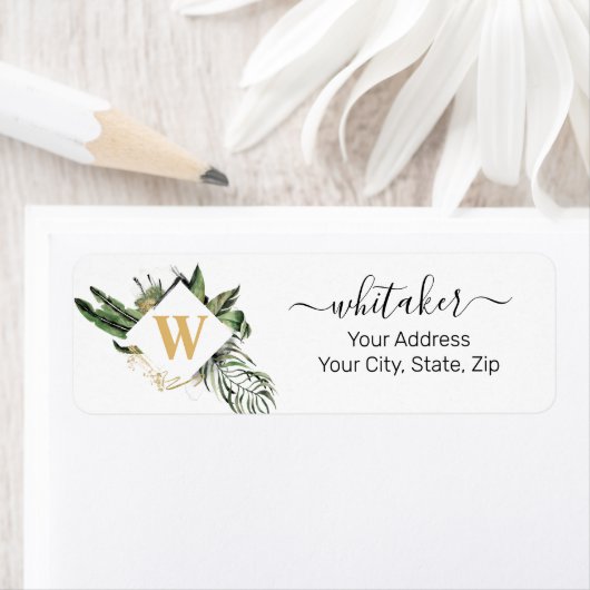 Botanisches Leaf Monogramm, Name des Skripts (Insitu)