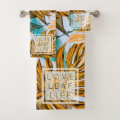 Botanisches Leaf-Muster Badhandtuch Set (Insitu)