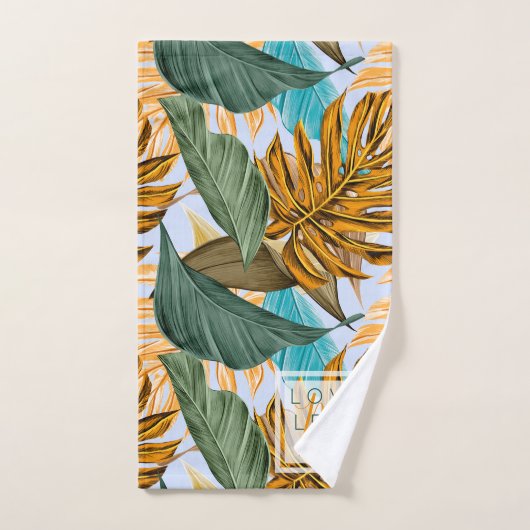 Botanisches Leaf-Muster Badhandtuch Set (Handtuch)