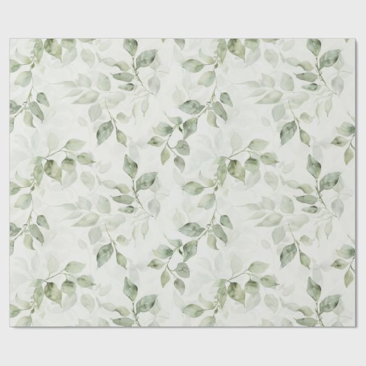 Botanisches Leaf Muster Geschenkpapier (Flach)