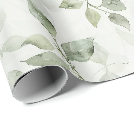 Botanisches Leaf Muster Geschenkpapier (Rolleneckpunkt)